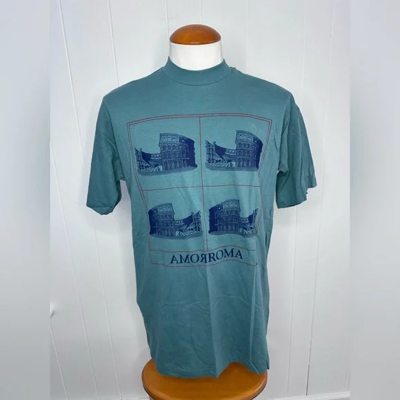 NEW Vintage 90s Screen Stars T Shirt - Roma Colosseum Architecture - Picture 1 of 10